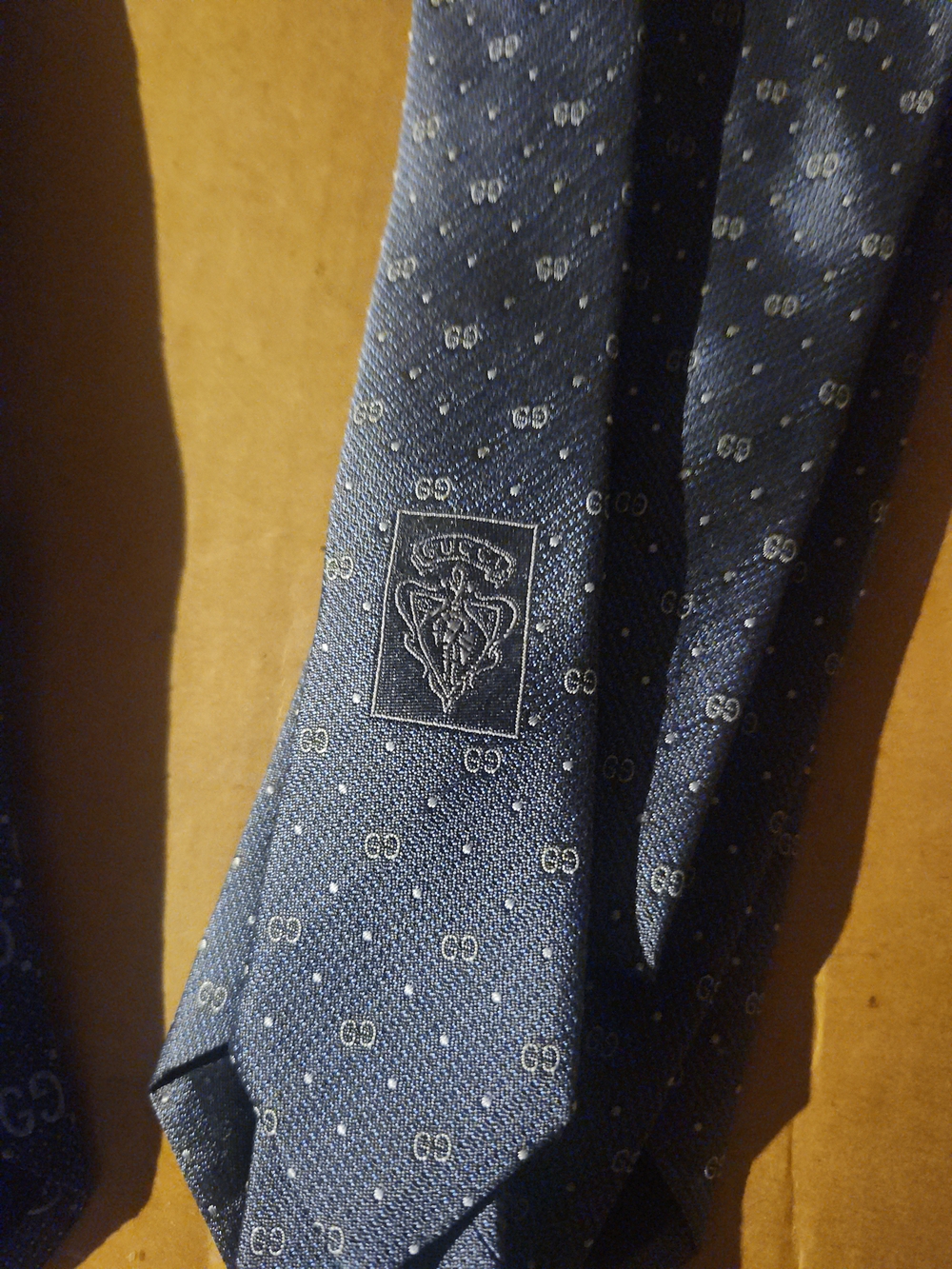 Gucci Navy GG Silk Tie + Navy Patterned Silk Tie - Set of 2 - Picture 2 of 4